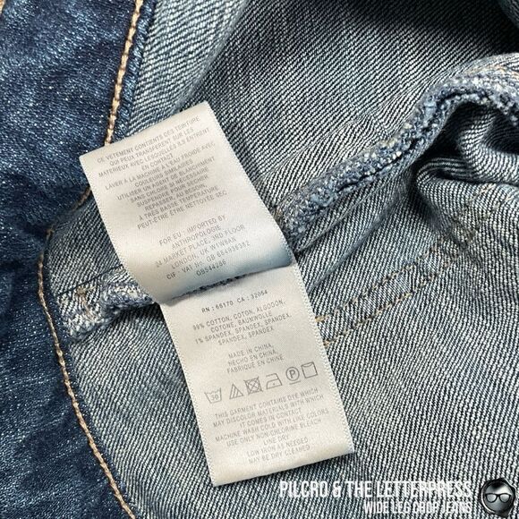 ANTHROPOLOGIE PILCRO & THE LETTERPRESS WIDE LEG CROP SAILOR JEANS SIZE 28 - Picture 5 of 13